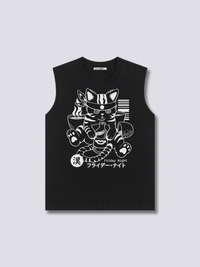 Estampado Frontal - Achispado Gato Camiseta sin Mangas