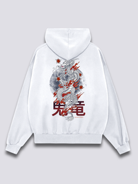 Burning Dragón Sudadera con Capucha