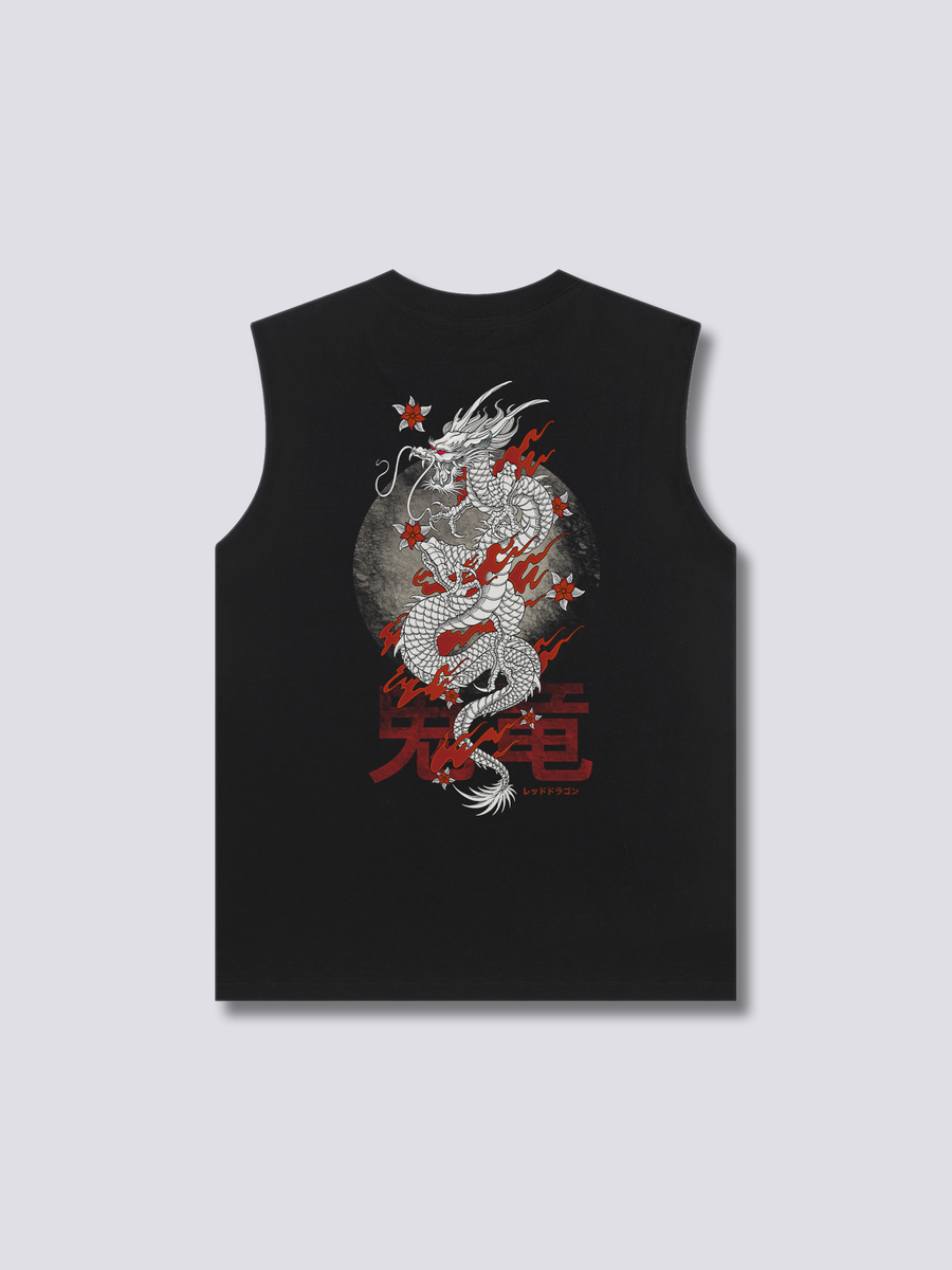 Burning Dragón Camiseta sin Mangas
