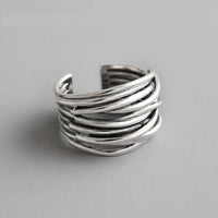 Capas · Anillo Ajustable de Plata en Capas