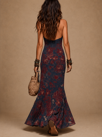 Lise · Vestido Largo Floral de Encaje Silueta Sirena