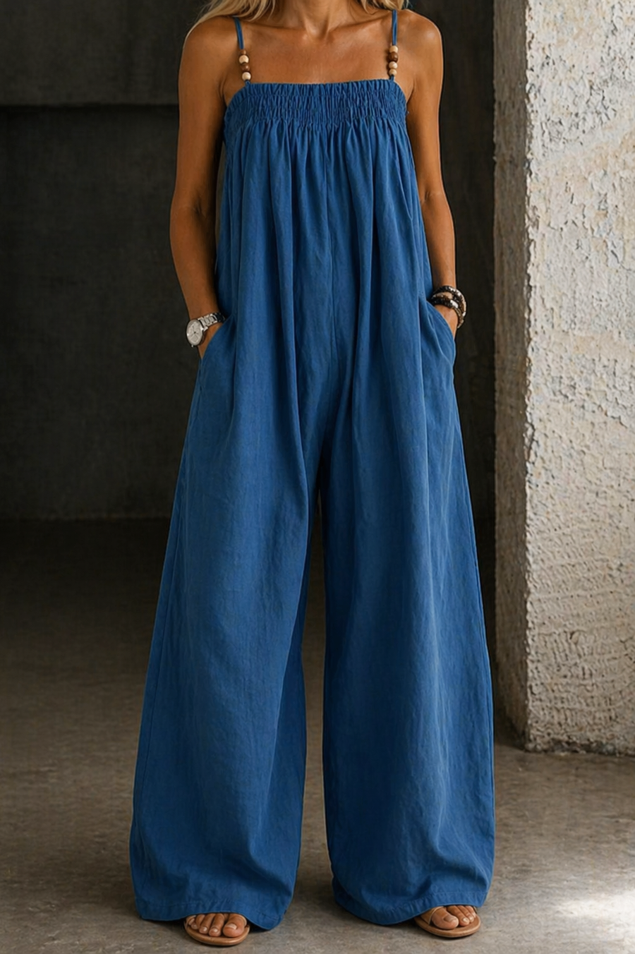 Mónica · Mono de Denim de Pierna Ancha