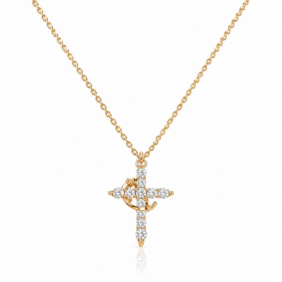 Collar Cruz & Corona – Elegancia y Propósito