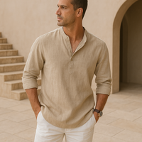 Blake · Camisa Henley de Algodón Efecto Lino