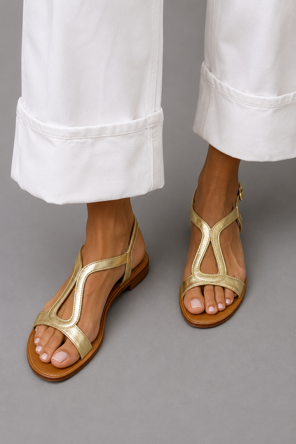 Ludovica · Sandalias Doradas Sol de Verano