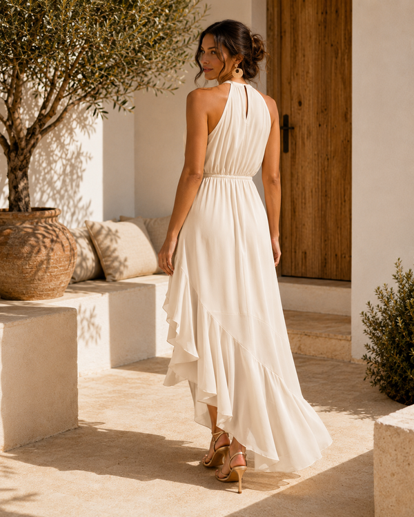 Gabriella · Vestido Elegante con Bajo Asimétrico