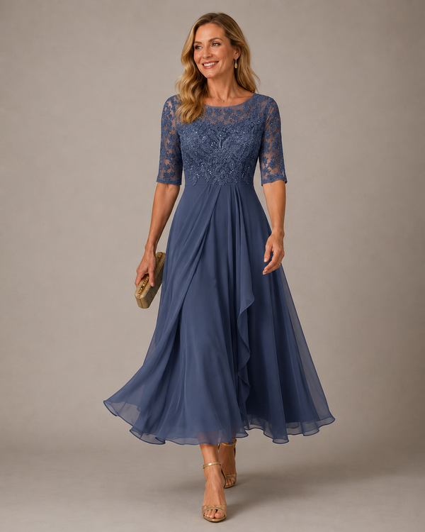 Romina · Vestido Midi de Encaje Estilizante