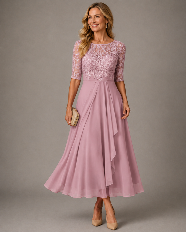 Romina · Vestido Midi de Encaje Estilizante