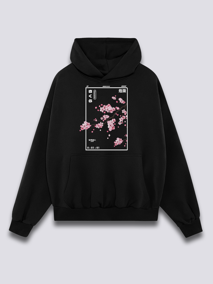 Estampado Frontal - Flor de Cerezo Sudadera con Capucha