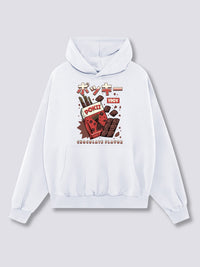 Estampado Frontal - Chocolate Pokii Sudadera con Capucha