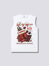 Estampado Frontal - Chocolate Pokii Camiseta sin Mangas