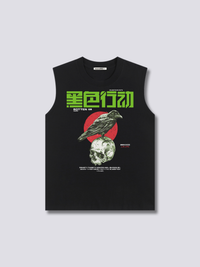 Estampado Frontal - Cuervo Oscuro Camiseta sin Mangas