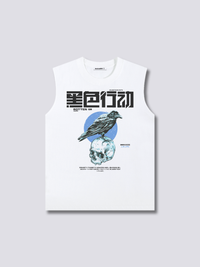 Estampado Frontal - Cuervo Oscuro Camiseta sin Mangas