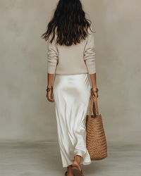 Eugénie · Vestido Midi de Satén Elegante