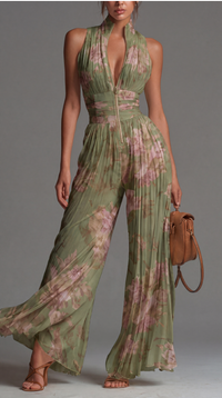 Mono de Gasa con Estampado Floral Plisado