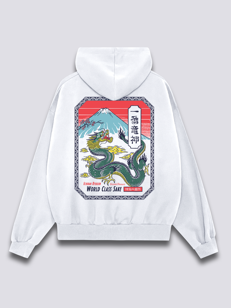 Dragón Sake Sudadera con Capucha