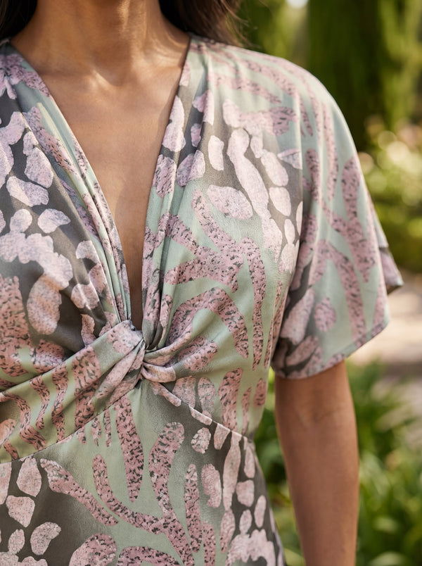 Arrayán · Vestido Midi Cobre con Nudo