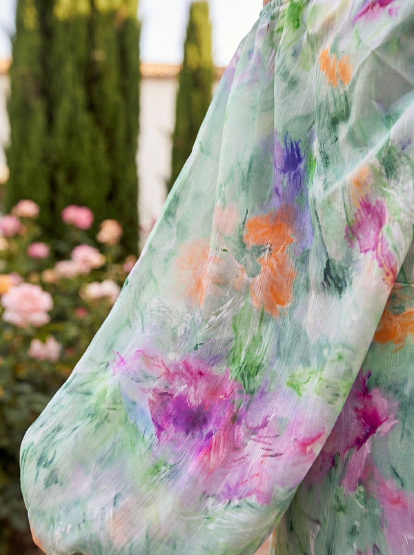 Lindaraja · Vestido Largo con Estampado Acuarela