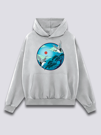 Estampado Frontal - Volador Grullas Sudadera con Capucha