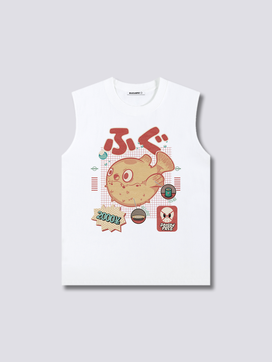 Estampado Frontal - Fugu Camiseta sin Mangas
