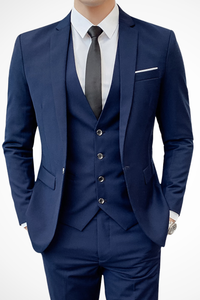 Dominic | Traje slim fit de tres piezas para hombre con solapa de muesca™