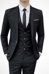Dominic | Traje slim fit de tres piezas para hombre con solapa de muesca™