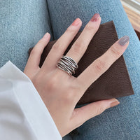 Capas · Anillo Ajustable de Plata en Capas