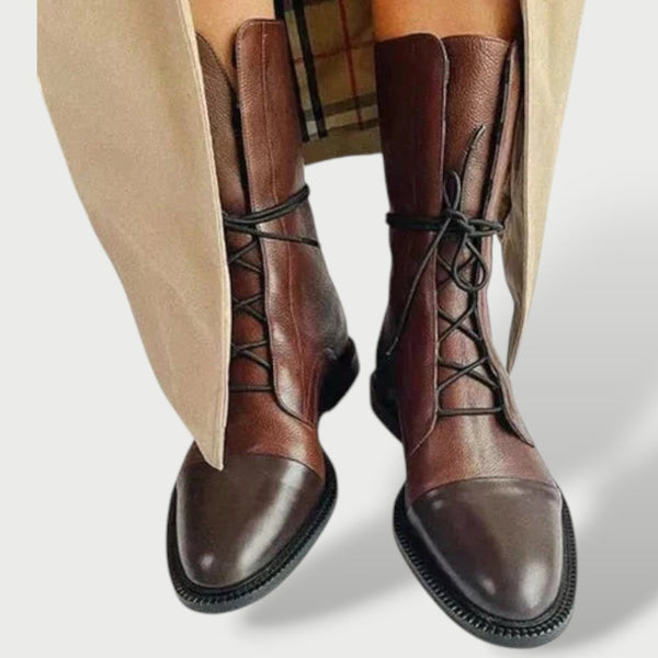Botas Ortopédicas Cuero Cordones Caña Media