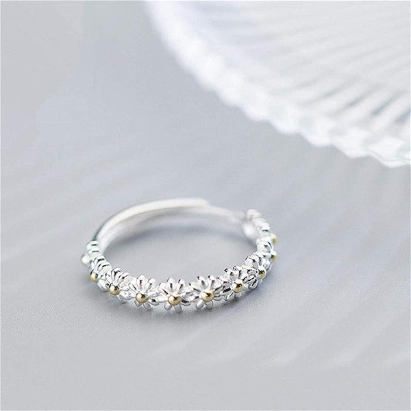 Margarita · Anillo Ajustable de Plata con Margarita