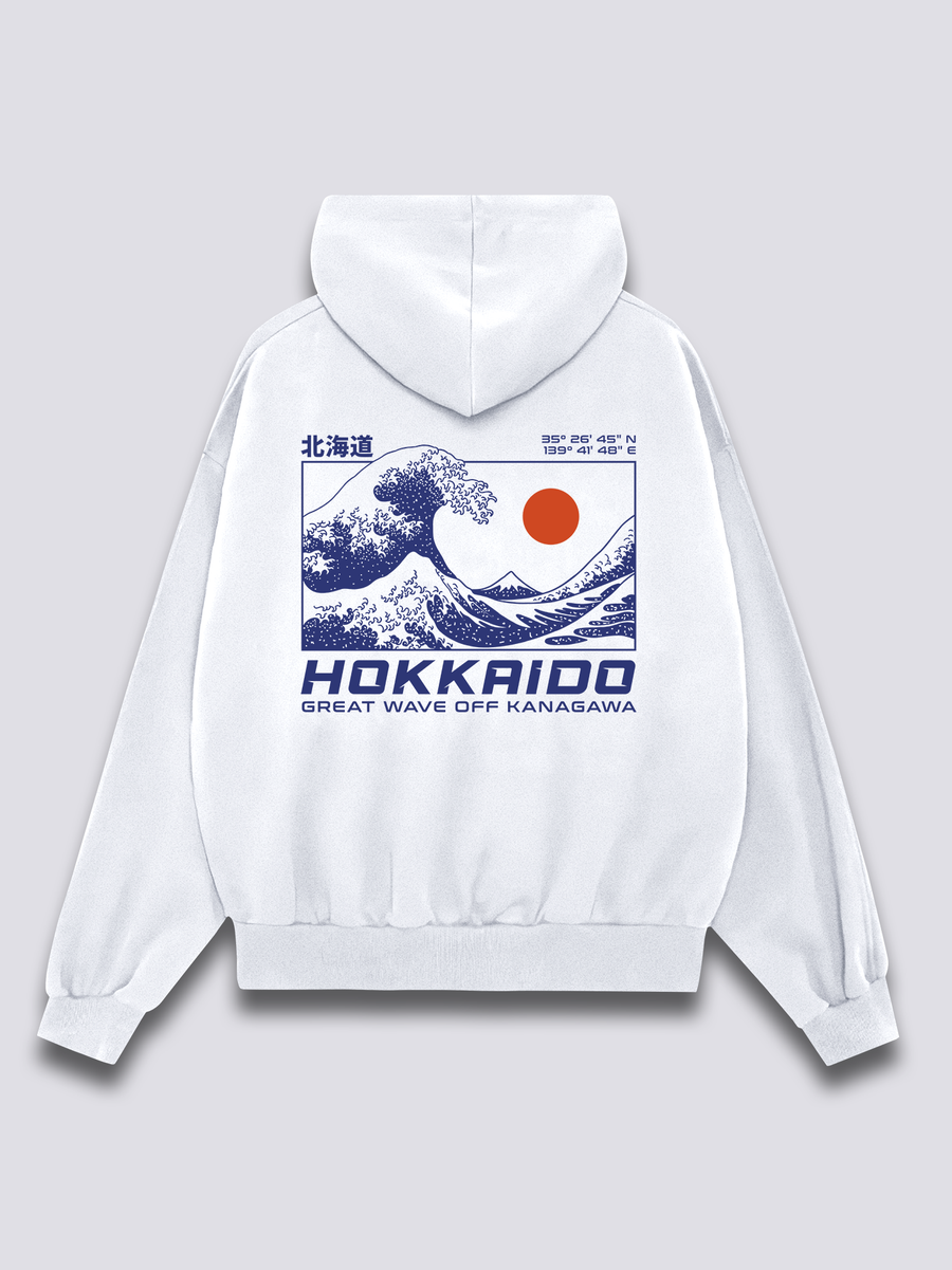 Ola de Hokkaido Sudadera con Capucha