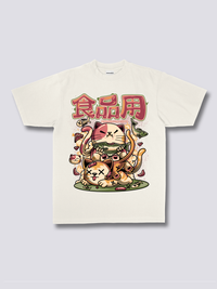 Estampado Frontal - Hambriento Neko Camiseta