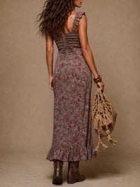 Nolwenn · Vestido Largo Floral con Abertura Lateral
