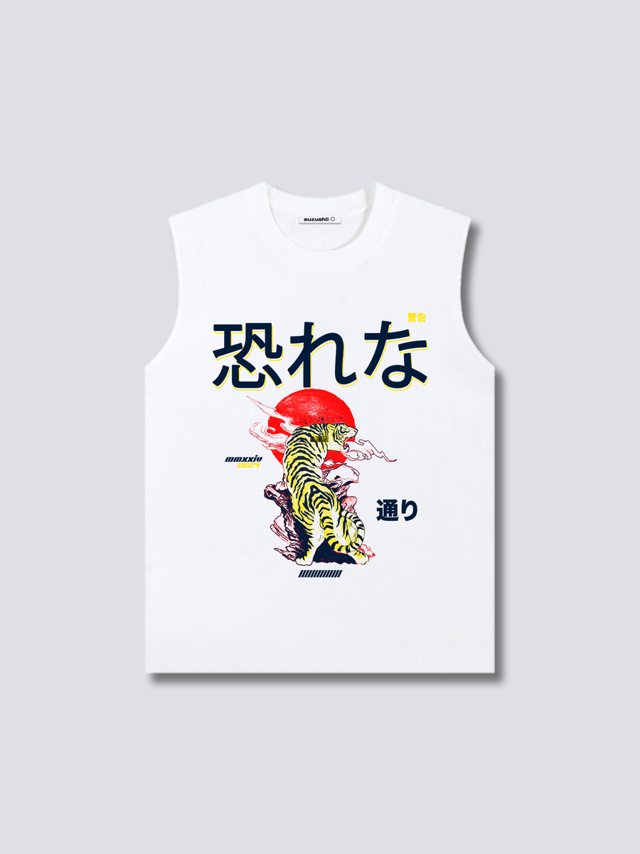 Estampado Frontal - Japón Tigre Camiseta sin Mangas