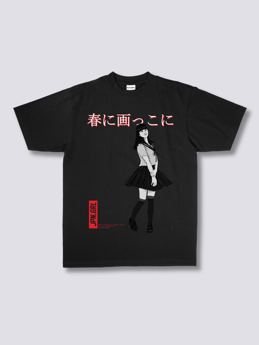 Estampado Frontal - Japonés Chica Camiseta