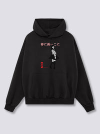 Estampado Frontal - Japonés Chica Sudadera con Capucha