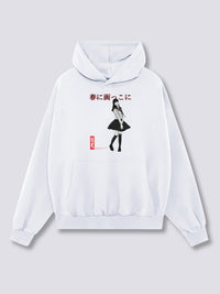 Estampado Frontal - Japonés Chica Sudadera con Capucha