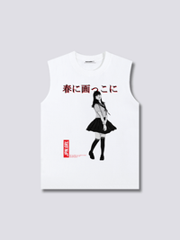 Estampado Frontal - Japonés Chica Camiseta sin Mangas