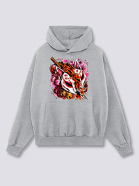 Estampado Frontal - Cazador Kitsune Sudadera con Capucha