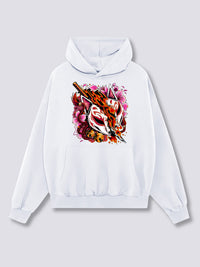 Estampado Frontal - Cazador Kitsune Sudadera con Capucha