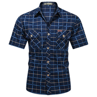 Austin · Camisa Elegante de Cuadros Manga Corta
