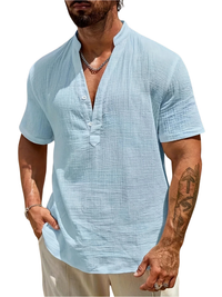 Christian · Camisa de Verano Elegante con Cuello Alto
