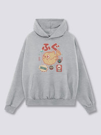 Estampado Frontal - Fugu Sudadera con Capucha