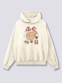 Estampado Frontal - Fugu Sudadera con Capucha