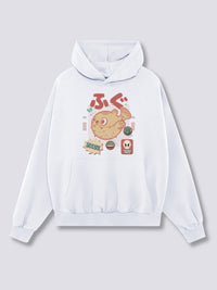 Estampado Frontal - Fugu Sudadera con Capucha