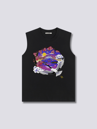 Estampado Frontal - Monte Fuji Grulla Camiseta sin Mangas
