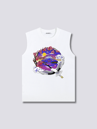Estampado Frontal - Monte Fuji Grulla Camiseta sin Mangas
