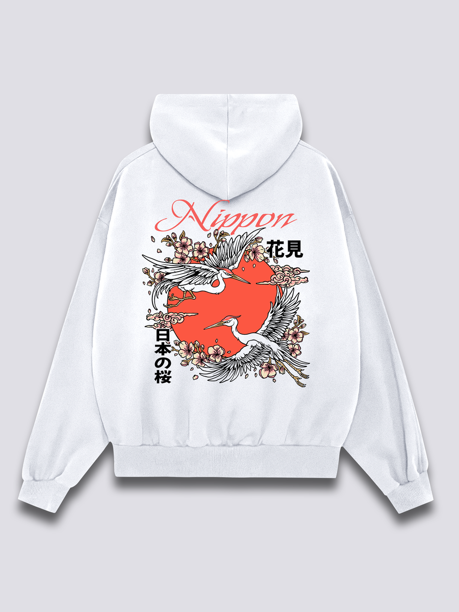 Nippon Grullas Sudadera con Capucha