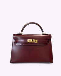 Mini Burdeos · Mini Bolso de Cuero Elegante