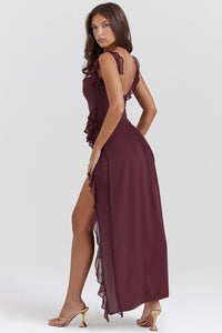 Amira Vestido Largo Ciruela