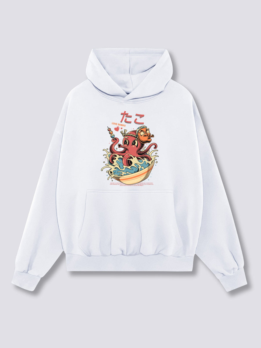 Estampado Frontal - Pulpo Sudadera con Capucha